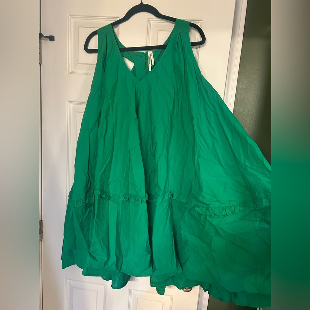 Anthropology Green Sleeveless Dress